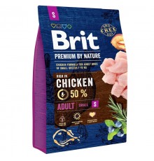 Сухой корм для собак до 10 кг Adult S с курицей 3 кг Brit Premium