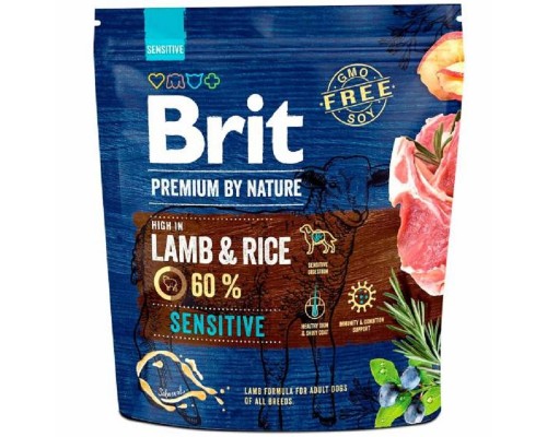 Сухой корм для собак с чувствительным пищеварением Dog Sensitive Lamb and Rice с мясом ягненка и рисом 1 кг Brit Premium