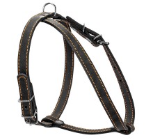 Шлея для собак мелких пород CoLLaR одинарная кожанная ширина 14 мм А 40-48 см В 43-51 см черная Collar