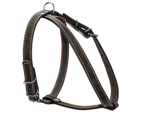 Шлея для собак мелких пород CoLLaR одинарная кожанная ширина 14 мм А 40-48 см В 43-51 см черная Collar
