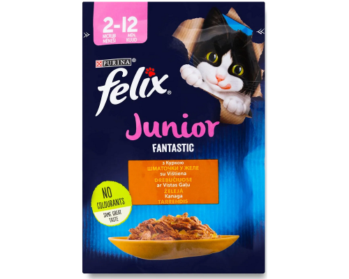Корм для котят Felix Fantastic Junior с курицей в желе 85 г Purina