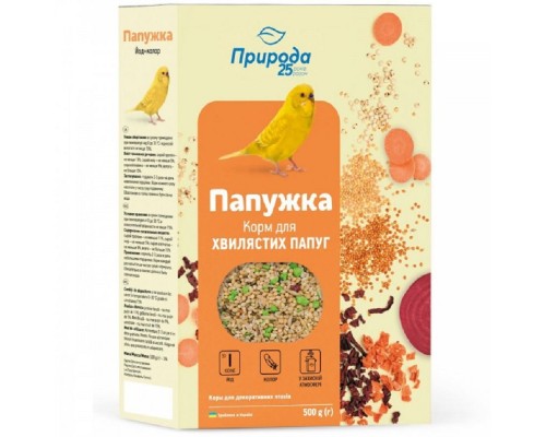 Корм для хвилястих папуг Папужка Йод + колор 500 г ПРИРОДА PR241085