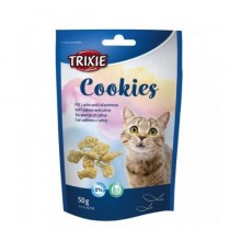 Ласощі для котів печиво для котів TRIXIE Cookies з лососем + котяча м'ятой 50g Тикси TX-42743