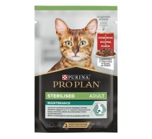 Корм для стерилизованых котов Sterilised Adult Beef с кусочками говядины в соусе 85 г Purina Pro Plan