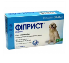 Капли на холку для собак 20-40 кг Фиприст инсектоакарицидный препарат 1 пипетка KRKA