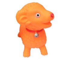 Игрушка резиновая Козлик оранжевый с пищалкой 15*15*6,5 см Китай