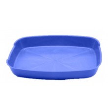 Туалет для котів і кішок 36,5*27,5*5 см без сітки синій Фауна