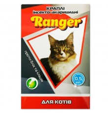 РЕЙНДЖЕР Ranger краплі на холку для котів №4*0,5 мл 