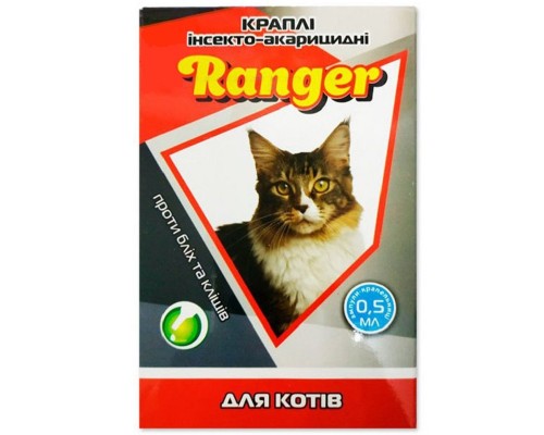 РЕЙНДЖЕР Ranger краплі на холку для котів №4*0,5 мл 