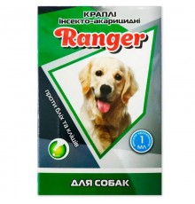 РЕЙНДЖЕР Ranger краплі на холку для собак №4*1 мл
