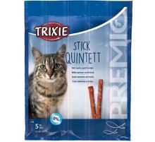 Лакомство Trixie для котов  PREMIO Quadro-Sticks лосось и форель 5 шт 5 г