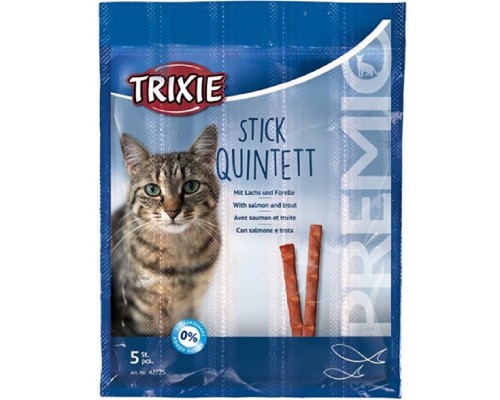 Лакомство для котов Premio Stick Quintett c лососем и форелью 5 шт по 5 г  Trixie 42725