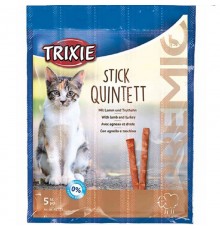 Лакомство для котов Premio Stick Quintet c ягненком и индейкой 5 шт по 5 г Trixie 42723