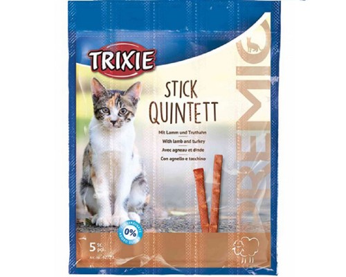 Лакомство для котов Premio Stick Quintet c ягненком и индейкой 5 шт по 5 г Trixie 42723