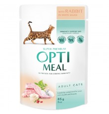 Корм для котів Rabbit in white sauce з кроликом у білому соусі 85 г Optimeal