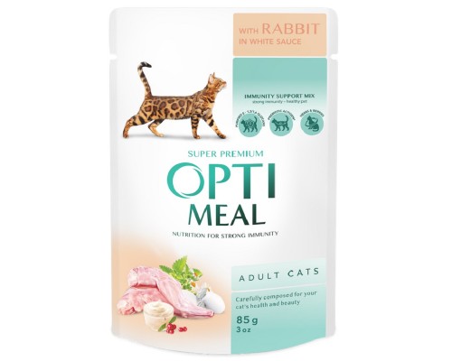 Корм для котов Rabbit in white sauce с кроликом в белом соусе 85 г Optimeal