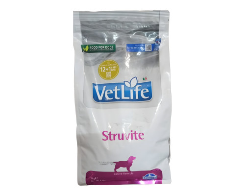 Сухий корм для собак Vet Life Struvite  для розчинення струвітних уролітів 2 кг Farmina
