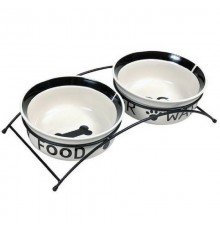 Подставка для кошек и собак Eat on Feet с керамическими мисками по 0,6 л TX-24641 Trixie