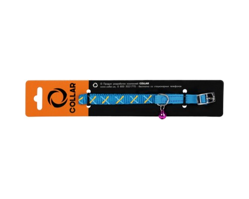Ошейник Dog Extreme нейлоновый с рисунком Орнамент синий 10мм*20-30см COLLAR 64412