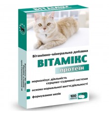 Таблетки для кошек Вітамикс Протеин витаминно-минеральная добавка с протеином  №100 Круг