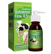 Гель Норофлокс 0,5 % антимикробное средство для животных 100 мл  O.L.KAR