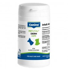Таблетки для кошек и собак Petvital Derm Caps при проблемах кожи и шерсти №100 Canina