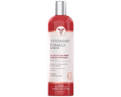 Шампунь для собак и котов Advanced Hot Spot & Itch Relief Shampoo антиаллергенный лечебный 473 мл Veterinary Formula
