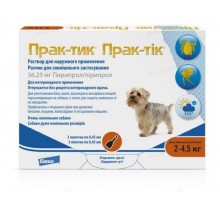 Краплі на холку Прак-тік для собак 2 - 4,5 кг №1 Elanco