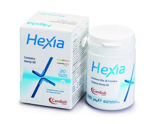 Таблетки для собак и котов Hexia Contains Hemp Oil обезболивающая добавка №20 Candioli