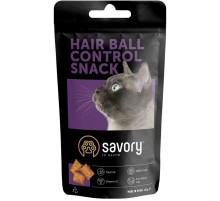 Лакомство для котов Cats Snacks Pillows Hair Ball Control с растительной клетчаткой и солодом для выведения шерсти 60 г Savory