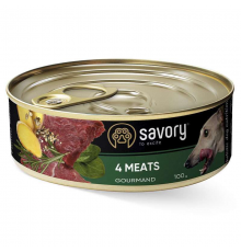 Корм для собак влажный Сейвори SAVORY с четырьмя видами мяса 100 г