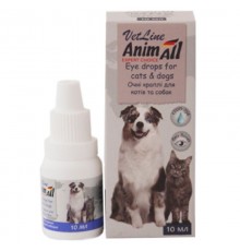 Капли глазные для собак и кошек VetLine для ухода за глазами животных 10 мл AnimAll