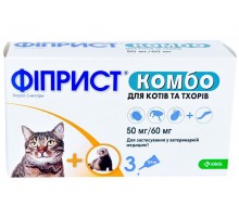 Фіприст Комбо краплі на холку для котів та тхорів 0,5 мл 1 піпетка KRKA