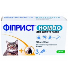 Фиприст Комбо капли на холку для котов и хорьков 0,5 мл 1 пипетка KRKA