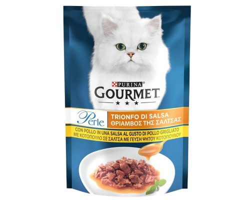 Корм для котов Gourmet Perle мини филе в соусе с курицей 85 г Purina
