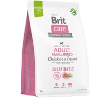 Корм для собак Брит вагою до 10 кг Brit Care Adult Small Breed SUSTAINABLE комахи курка 3 кг