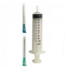 Шприц одноразовый 10 мл Angelmed  3-х компонентный 2 иглы  21G  0,8* 40 мм и 23G 0,6*30 мм Luer Slip Jiangsu