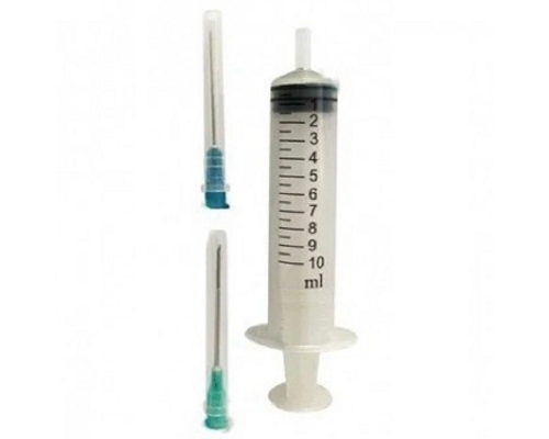 Шприц одноразовый 10 мл Angelmed  3-х компонентный 2 иглы  21G  0,8* 40 мм и 23G 0,6*30 мм Luer Slip Jiangsu
