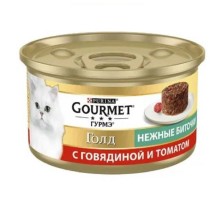 Корм для котів Гурмет голд ніжні біточки яловичина томат 85г
