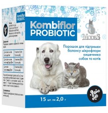 Порошок Modes Kombiflor Probiotic Модес Комбіфлор для підтримки кишечника собак та котів 15шт/2г 