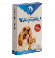 Капли для собак и котов Комфорт против блох 3 ампулы по 0,5 мл  Продукт