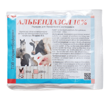 Порошок Альбендазол 10% антигельминтный препарат для животных 50 г