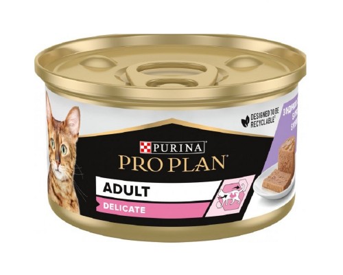 Корм для котов Проплан Proplan Деликат Delicate мус індичка паштет консерва 85г