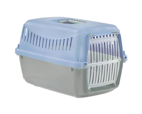 Переноска для котов и собак до 4 кг GIPSY Small Light Blue пластиковая дверь 39*26*25 см Bergamo