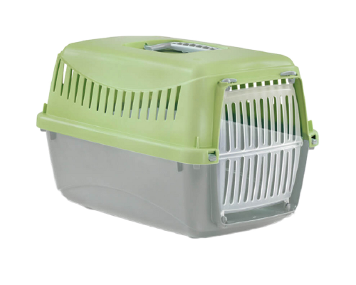 Переноска для котів і собак до 4 кг GIPSY XS Small Light Green пластикові двері 39*26*25 см Bergamo