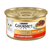 Корм для котов Gourmet Gold говядина с соусом де люкс 85 г Purina