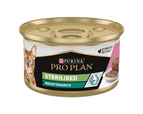 Корм д/кот Проплан Proplan Стерил лос/тун пауч 85г\24ящ