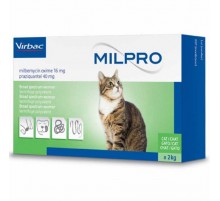 Мильпро таблетки антигельминтные для котов от 2 кг №4 Virbac Франция