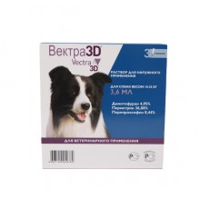 Вектра 3D капли на холку для собак 10,1-25 кг спот-он 3,6 мл №3 Ceva