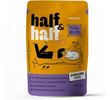 Корм для стерилизованных кошек Half and Half кусочки с тунцом в соусе 100 г Half&Half